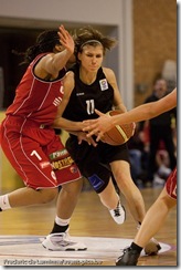 Namur, Belgium - January 27, 2011 : Dexia Namur Capitale - Sint-Katelijne-Waver during the 1/4 final game of the Woman's basket Belgium Cup.